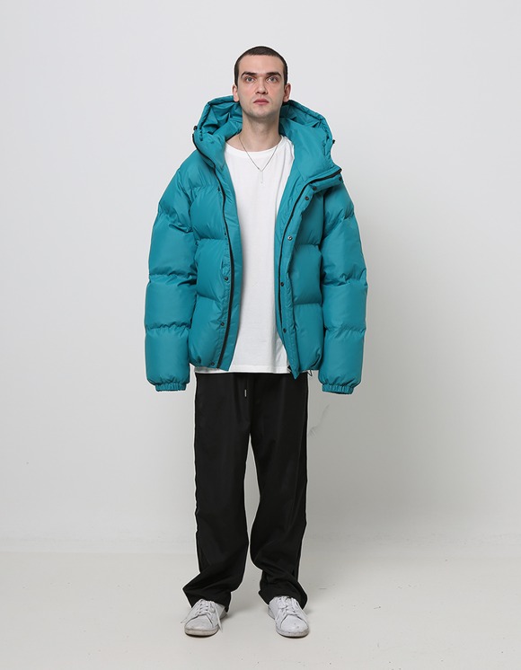 Plastic Product Oversized Hooded Puffer  - Turquoise | HEIGHTS | 하이츠 온라인 스토어